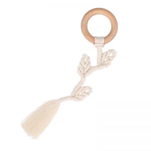 Macramé bijtring hout - Leaves | Style D'lx - Betaalbare lifestyle luxe
