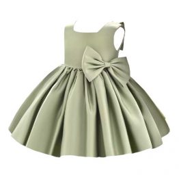 Bruidsmeisje jurk kind - Satijn zacht groen kinderfeestkleding | Style D'lx betaalbare lifestyle luxe